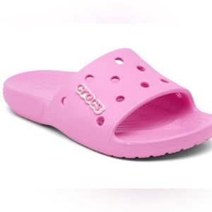 CROCS Unisex Classic Crocs Slide In Taffy Pink Size: Women’s (7)—Men’s (5)